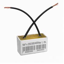 Capacitor 2 fios quadrado 6uf x 250/300/400v trio