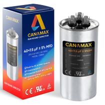 Capacitor de operação Canamax 40+7,5μF 5% 370V ou 440V AC Motor