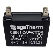 Capacitor de Partida AGT 450V 5uF para Ventilador