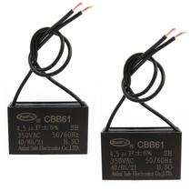 Capacitor de ventilador de teto Qimoo CBB61 4,5uF 2 fios 350V AC x2