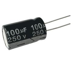 CAPACITOR ELETROLITICO 100X250V - 100UF X 250V - 105º GRAUS