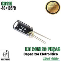 Capacitor Eletrolitico 10uf 400v 105ºC Pacote com 20 peças
