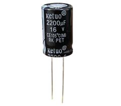 Capacitor eletrolitico 2200x16v - 2200 uf x 16v - 105 graus