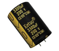 Capacitor eletrolitico 3300uf x 200v - 3300x200v 105 graus Capacitor eletrolitico 3300uf x 200v - 3300x200v 105 graus
