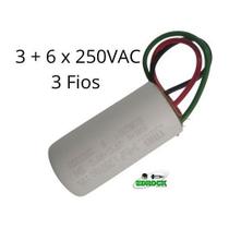 Capacitor para Ventilador 3+6 uF 3 Fios 127V