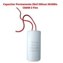 Capacitor Permanente 20uf 250vac 50/60hz Cbb60 2 Fios