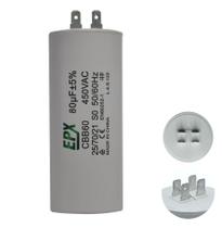 Capacitor Permanente 80uF 440/450Vac EPX com Terminal Duplo