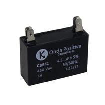 Capacitor Permanente Retangular 4.5UF 450VAC Onda Positiva