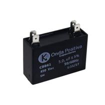 Capacitor Permanente Retangular 5uF 450VCA Onda Positiva