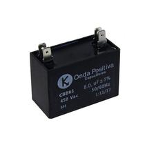 Capacitor Permanente Retangular 8UF 450VAC Onda Positiva