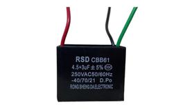 Capacitor Quadrado 3 Fios 4,5+3uf 250vac Para Ventilador