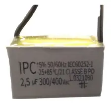 Capacitor Quadrado P/ Ventilador 2 Fios 2,5uf 300/400v