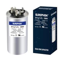 Capacitor SUREPHON CBB65 25+5uF 5% 370V/440VAC de dupla execução