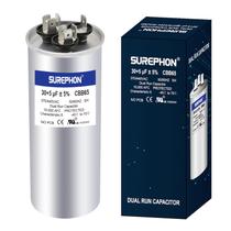 Capacitor SUREPHON CBB65 30+5uF 370V/440VAC com início de execução dupla