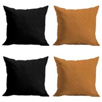 Capas Almofada 43X43Cm Kit 4 Peças Rio Preto E Marrom