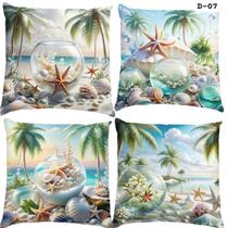 Capas Almofada Oxford Kit 4 Flores 3D 45 cm x 45 cm Estampa:14