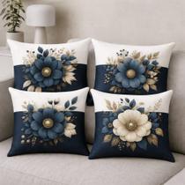 Capas Almofada Oxford Kit 4 Flores 3D 45 cm x 45 cm Estampa:5