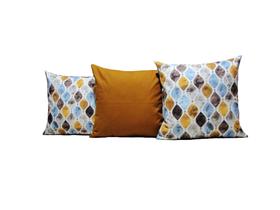 Capas Almofadas 40 x 40 Tecido Algodão Estampa Geométrica Conjunto 3 Peças - Nallu Decor Capas Almofadas 40 x 40 Tecido Algodão Estampa Geométrica Conjunto 3 Peças - Nallu Decor
