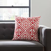 Capas Almofadas 45 x 45 Tecido Algodão Estampa Geométrica Cor Terra Cota - Nallu Decor Capas Almofadas 45 x 45 Tecido Algodão Estampa Geométrica Cor Terra Cota - Nallu Decor