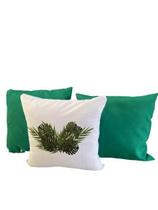 Capas almofadas sala quarto folhas 2 verdes zíper 45x45 3 un
