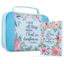 Capas bíblicas Faithful Hers para mulheres, conjunto de 2 estojos bíblicos com caderno, bolsa de igreja, estojo de estudo bíblico com alça, bolsas de transporte leves de nylon, presente de Natal Capas bíblicas Faithful Hers para mulheres, conjunto de 2 estojos bíblicos com caderno, bolsa de igreja, estojo de estudo bíblico com alça, bolsas de transporte leves de nylon, presente de Natal