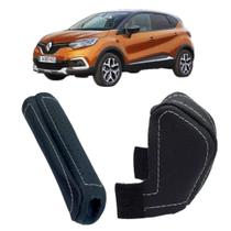 Capas Couro Cobertura Manopla Câmbio Automático E Alavanca Freio De Mão Captur Sce 2022 Á 2024