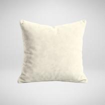 Capas de Almofada 50x50cm Suede Premium Ziper Invisivel Decoração Glamour Marfim