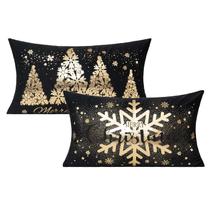 Capas de almofada All Smiles Christmas Gold 45x45cm, conjunto de 2