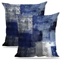 Capas de almofada Alricc Blue Art Artwork Velvet 45x45cm Conjunto de 2 Capas de almofada Alricc Blue Art Artwork Velvet 45x45cm Conjunto de 2