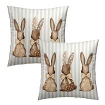 Capas de almofada Anyako Easter Grey Bow Rabbit 60x60cm