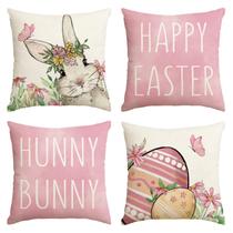 Capas de almofada AVOIN colorlife Happy Easter Hunny Bunny Capas de almofada AVOIN colorlife Happy Easter Hunny Bunny