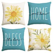 Capas de almofada AVOIN colorlife Home Sweet Home, conjunto de 4