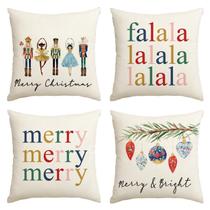 Capas de almofada AVOIN colorlife Merry Christmas x4 40x40cm Capas de almofada AVOIN colorlife Merry Christmas x4 40x40cm