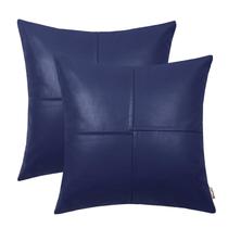 Capas de almofada BRAWARM Faux Leather 55 cm azul marinho x2