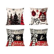 Capas De Almofada De Linho De Natal 4 Peças, Capas De Almofada Decorativas Para Sofá E Casa 2025 Capas De Almofada De Linho De Natal 4 Peças, Capas De Almofada Decorativas Para Sofá E Casa 2025