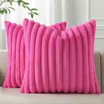 Capas de almofada de pelúcia Pallene Faux Fur 45x45cm rosa choque