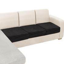 Capas de almofada de sofá NAISI Velvet Stretch, 3 peças, pretas