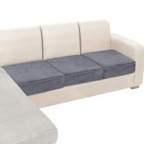 Capas de almofada de sofá, sofá elástico NAISI Velvet, cinza escuro, 3 unidades
