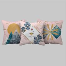 Capas De Almofada Decoração Quarto Mármore Rosa Floral 40x40 Capas De Almofada Decoração Quarto Mármore Rosa Floral 40x40