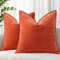 Capas de almofada DecoruHome 24x24cm Rust Chenille, conjunto de 2