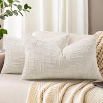 Capas de almofada DecoruHome Chenille 30x50 cm, conjunto de 2 almofadas brancas cremosas Capas de almofada DecoruHome Chenille 30x50 cm, conjunto de 2 almofadas brancas cremosas
