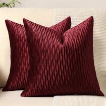Capas de almofada DEZENE Burgundy Velvet 45x45cm, pacote com 2