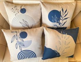 Capas de Almofada em Linho Para Decoração Kit com 4 Unidades Capas de Almofada em Linho Para Decoração Kit com 4 Unidades