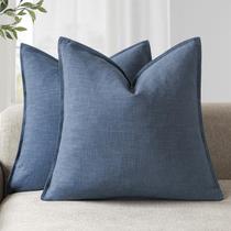 Capas de almofada Findtower Decorative Linen 45x45cm azul escuro