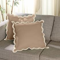 Capas de almofada Folkulture Scalloped Design 20x20, conjunto 2