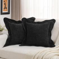 Capas de almofada FUTEI Black Chenille 55x55cm, conjunto de 2