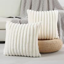 Capas de almofada FUTEI Cream White Listradas 45x45cm, conjunto de 2