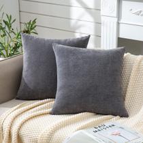 Capas de almofada GAWAMAY Decorative Chenille 55x55cm cinza
