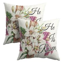 Capas de almofada Granbey Easter He is Risen 60x60cm Conjunto de 2
