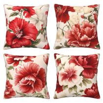 Capas de almofada HOSTECCO Poppy Floral 45x45cm, conjunto de 4 Capas de almofada HOSTECCO Poppy Floral 45x45cm, conjunto de 4